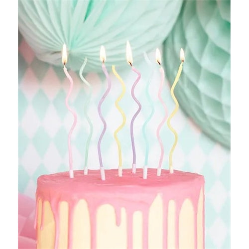 Candele di compleanno ricciolo, mix, 14cm