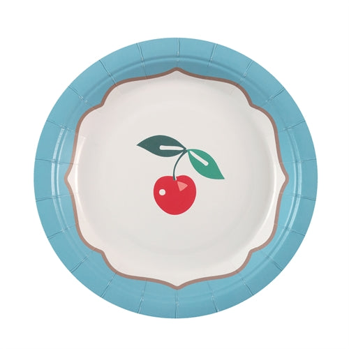 Piatti in carta ciliegia azzurri – 6 pz