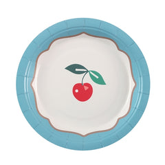 Piatti in carta ciliegia azzurri – 6 pz