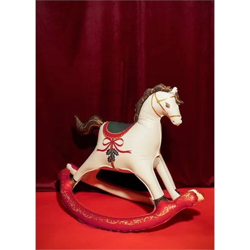 Palloncino in foil a forma di cavallo a dondolo natalizio, 118x104 cm, mix