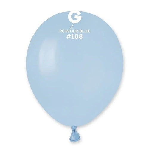 Palloncino in lattice 5" a50 celeste polvere "powder blue 108" 100pz gemar