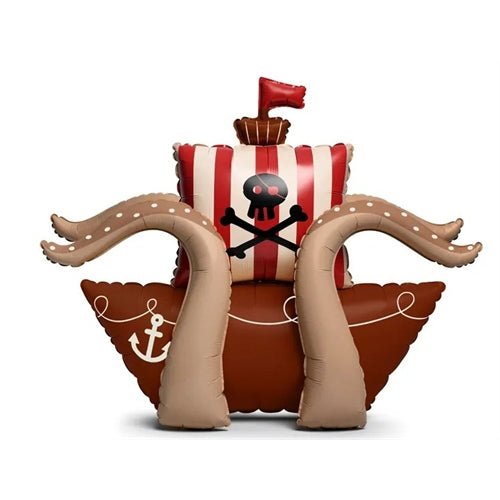 Palloncino in lamina metallica a forma di nave pirata, 120x91 cm, marrone