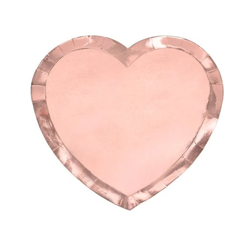 Piatti cuore, oro rosa, 21x19cm (1 confezione / 6 pz.)