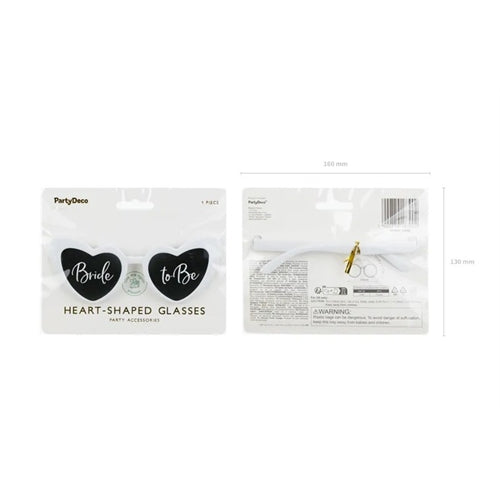 Occhiali a forma di cuore con scritta ''bride to be'', bianchi