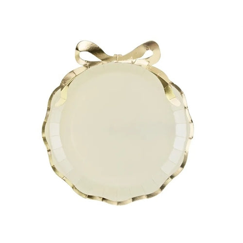 Piatti con fiocco, 24x26,8 cm, beige-oro