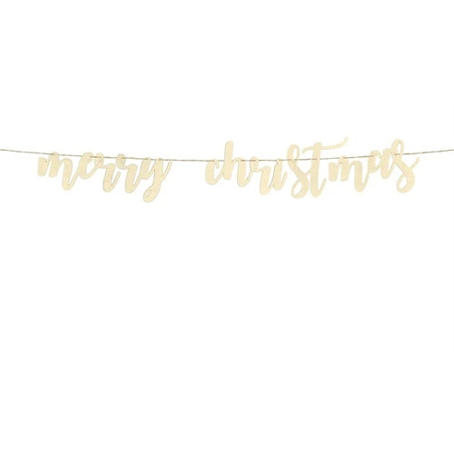 Striscione in legno buon natale, 87x17cm
