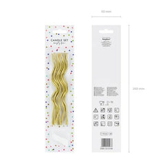 Candele di compleanno ricciolo, oro, 14 cm