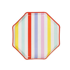 Piatti a righe, 24,5x24,5 cm, misti (1 confezione / 6 pezzi)