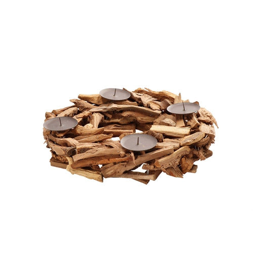 Ghirlanda porta candele legno + ferro