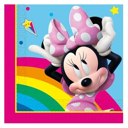 Tovagliolo di carta 33x33cm con minnie "rainbow make me smile" 20pz