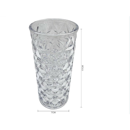 Vaso trasparente decorativo effetto cristallo – h 17 cm