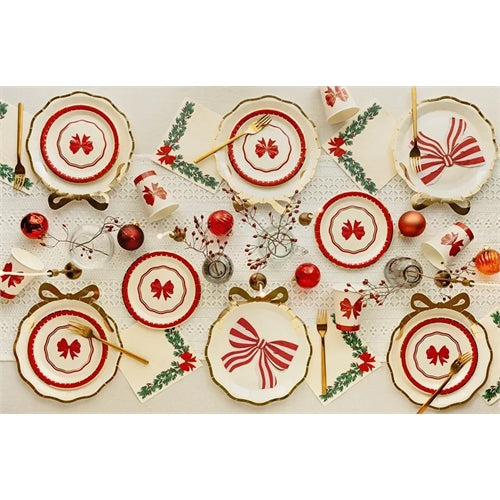 Piatti bow, 18 cm, rosso-beige