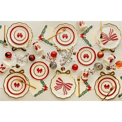 Piatti bow, 18 cm, rosso-beige