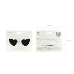 Occhiali a forma di cuore con perle,