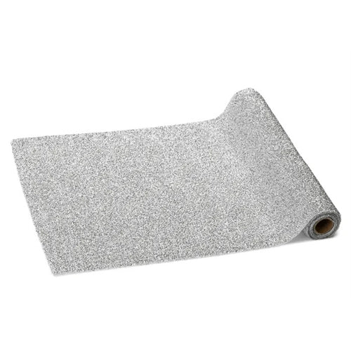 Runner metallico, argento, 0,36 x 3 m