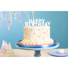 Candele di compleanno happy birthday, 2,5 cm, bianche (1 confezione / 13 pezzi)