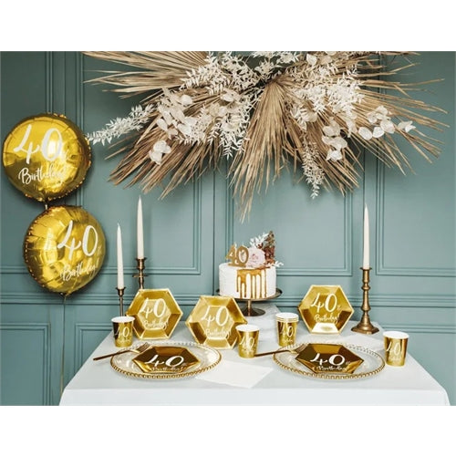 Mylar tondo 18" oro happy birthday