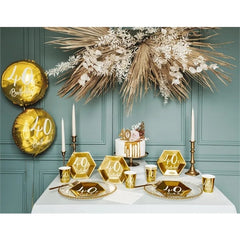 Mylar tondo 18" oro happy birthday