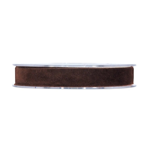 Nastro velluto doppio mm15x7mt dark brown 61