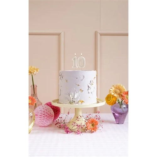 Candela di compleanno grigio caldo, 6 cm