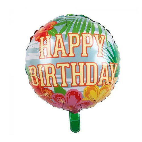 Mylar tondo 18" happy birthday hawai