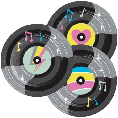 Piattino ‘musica’ vinile 18 cm 8 pz