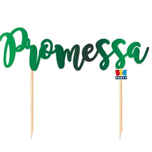 Cake topper promessa verde 1 pz