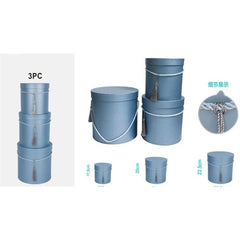 Scatola set 3 pz con manico in corda e nappa