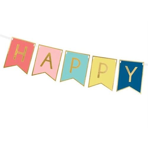Banner buon compleanno, mix, 15 x 175 cm