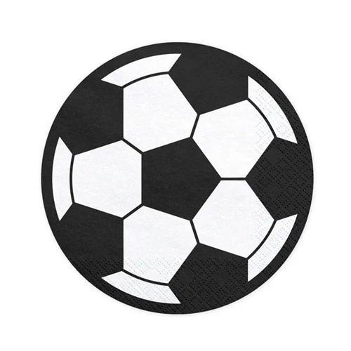Tovaglioli a forma di pallone da calcio, 13,5 cm (1 confezione / 20 pezzi)