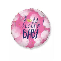 Mylar hello baby nascita celeste / rosa 18"