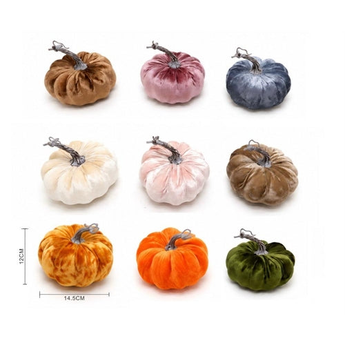 Zucca decorativa in velluto – 14,5 × h 12 cm