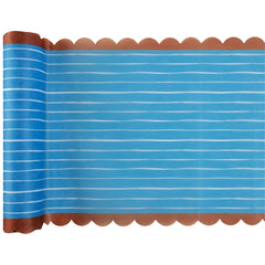Runner da tavola a righe con bordo smerlato 28 cm x 2,5 mt
