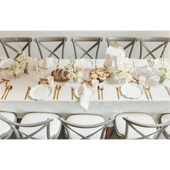 Piatti di carta decorativi con ornamento, bianchi, 26 cm (1 confezione / 6 pezzi)