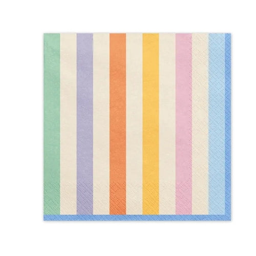 Tovaglioli a righe, 33x33 cm, misti (1 confezione / 20 pezzi)