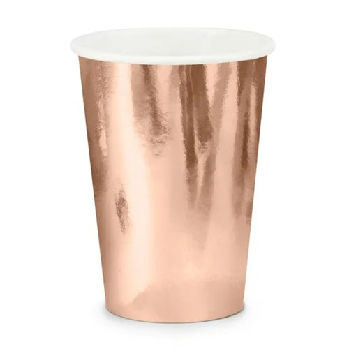 Bicchieri di carta, oro rosa, 220 ml (1 confezione / 6 pezzi)