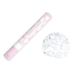 Cannone spara-coriandoli che spara petali di rosa, 40 cm, bianco