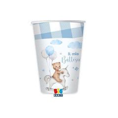 Bicchieri 200 cc battesimo teddy bear 8 pz