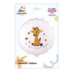 Mylar il tuo primo mese giraffa tondo 18" 1pz
