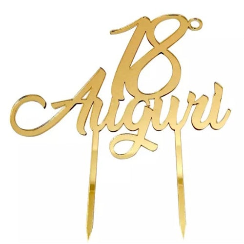 Cake topper 18th birthday oro