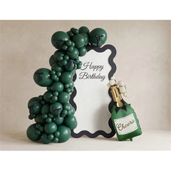Palloncino in lamina color champagne, 34x93 cm, verde scuro