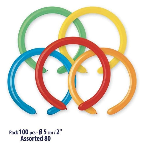 Palloncini modellabili d4-2" assortiti 100 pz  gemar #080