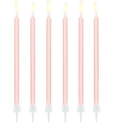 Candeline a stelo rosa pastello 12,5 cm