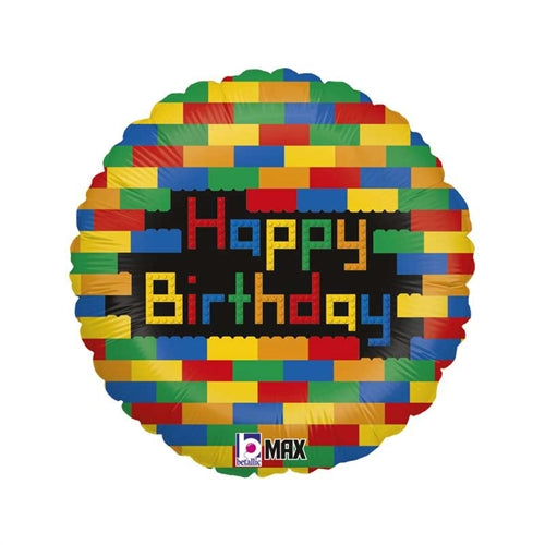 Palloncino in foil 18" mattoncini happy birthday "birthday blocks"