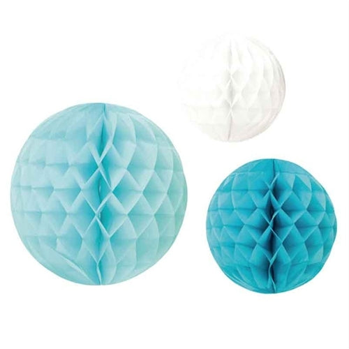 Sfere in carta nido ape celeste ass. 30/25/20 cm