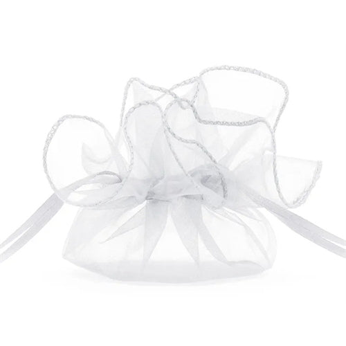 Sacchetti in organza, bianchi, 25 cm (1 confezione / 10 pezzi)