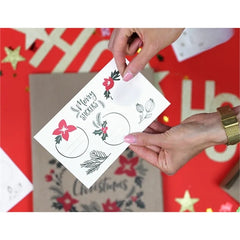 Sacchetti regalo merry little christmas, kraft, 25x11x27cm (1 confezione / 3 pezzi)