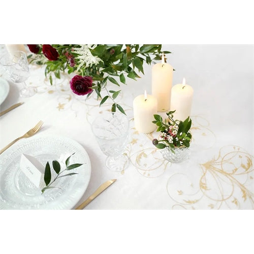 Organza stampata, crema, 0,35 x 9 m