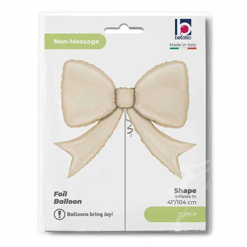 Palloncino in foil 44" super shape fiocco crema satinato "cream bow"