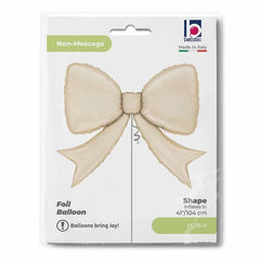 Palloncino in foil 44" super shape fiocco crema satinato "cream bow"